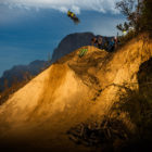 South African riders Theo Erlangsen doing it for the fans at DarkFEST