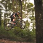 Enduro MTB rider Samm Bull riding in the KZN forests