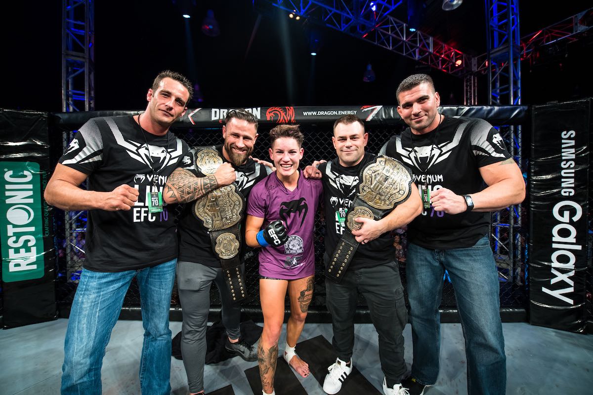 Amanda Lino claim victory at EFC 70 to claim the Women's Bantamweight Title