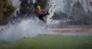 Samuel Pupo surfing in the 2018 Quiksilver Young Guns WSL Surf Ranch Showdown