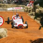 A Participant performs during Red Bull Box Cart Race