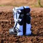 Back view of the redesigned Fox Comp entry-level motocross boot