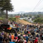 Spectators during Crankworx Slopestyle in Rotorua