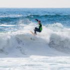 Ricky Basnett surfing at Rolling Retro 2019