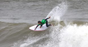 Ariane Ochoa surfing in the 2019 Royal St Andrews Hotel Port Alfred Surf Classic