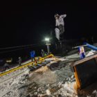 Shotaro Koyama snowboarding in the Red Bull Rail Jam at Winter Whip