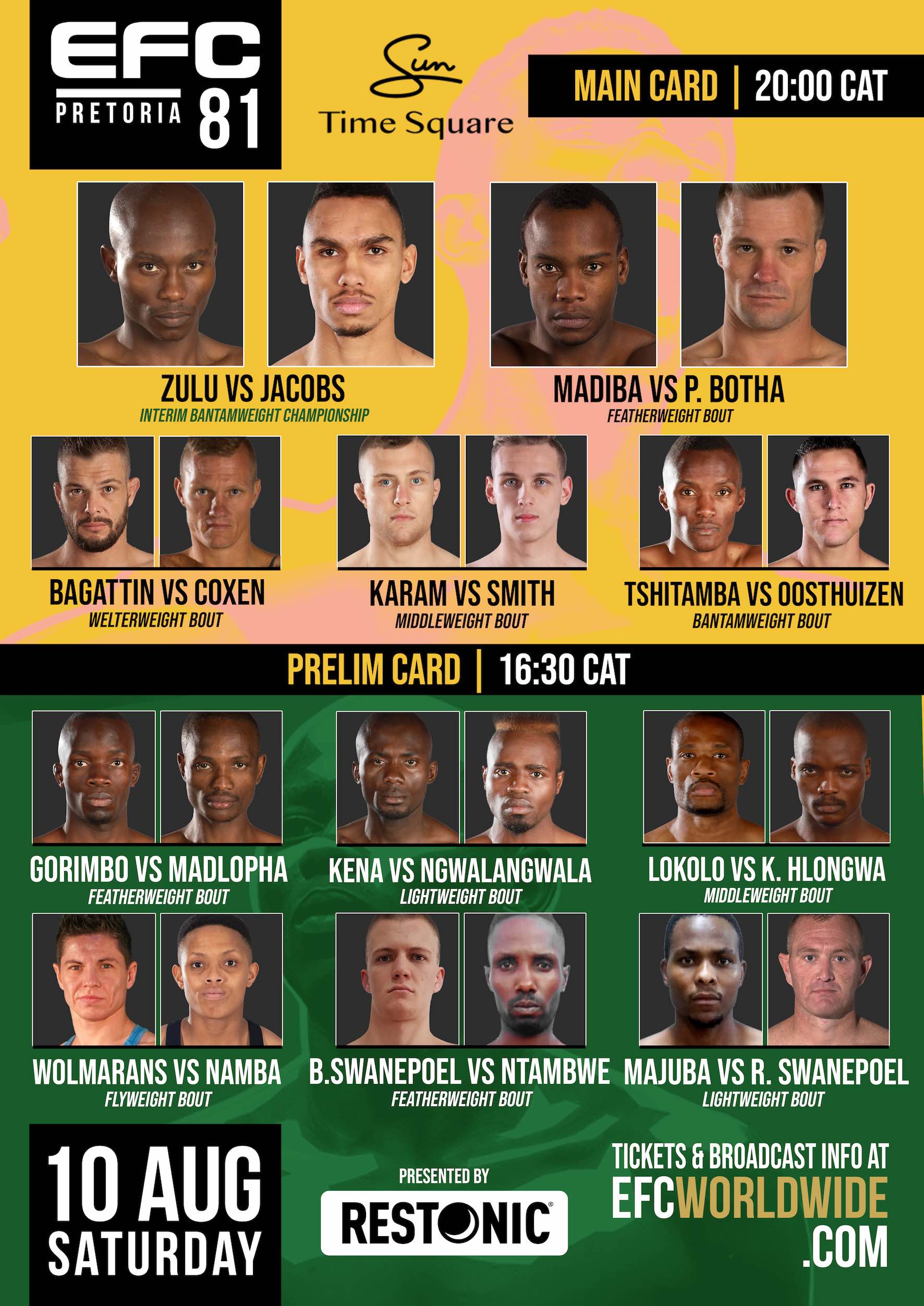See the full Mixed Martial Arts Fight Card for EFC 81