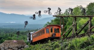 Freeride MTB rider, Carson Storch has prepared for 2019 Red Bull Rampage by making a fun descent to help celebrate The Mount Washington Cog Railway's 150th anniversary. Rail Blazer 2019 is the latest Red Bull RAW 100 series offering.