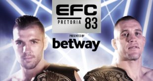 EFC will have their next major event in on 14 December at Time Square, Menlyn in Pretoria. EFC 83 promises to be one of the biggest MMA events of the year.