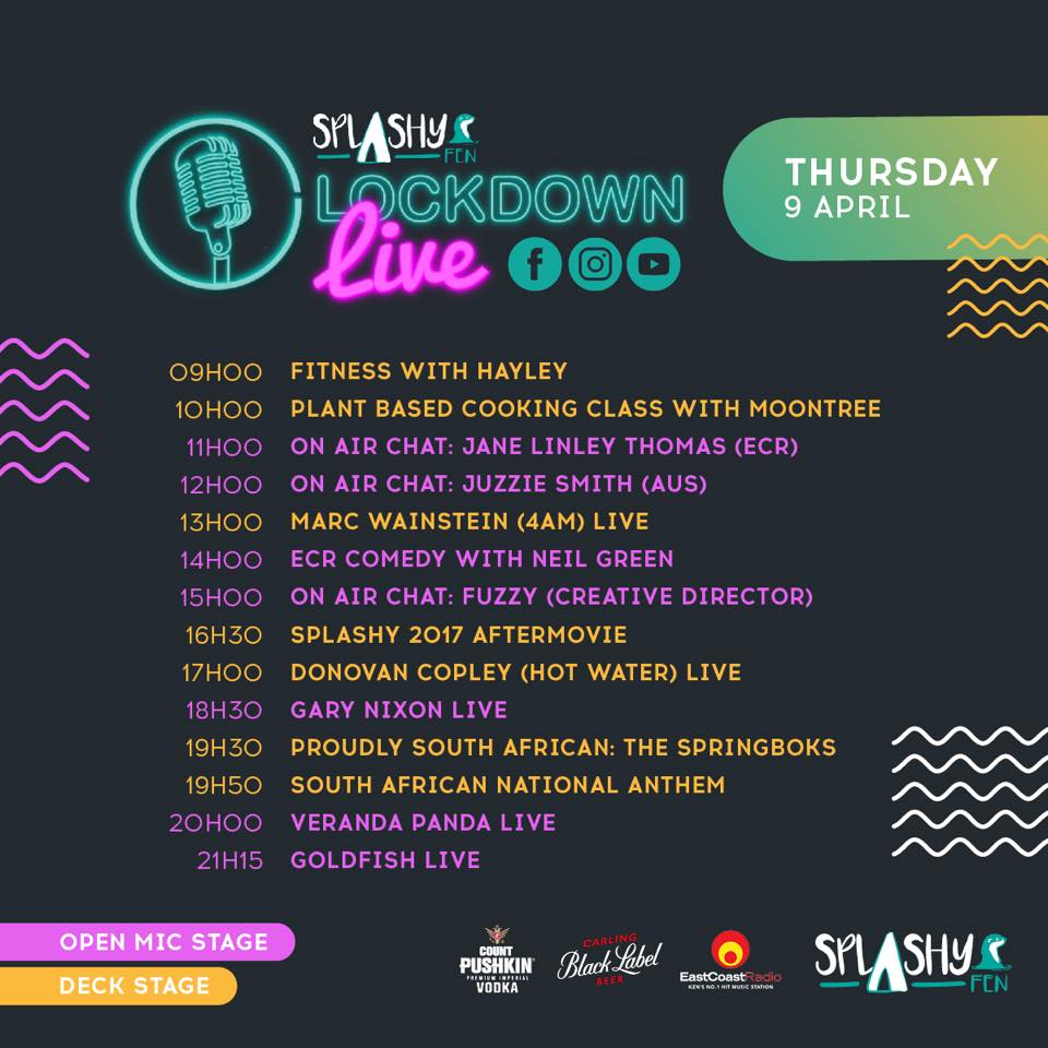 Splashy Fen Lockdown Live - Day 1 Schedule