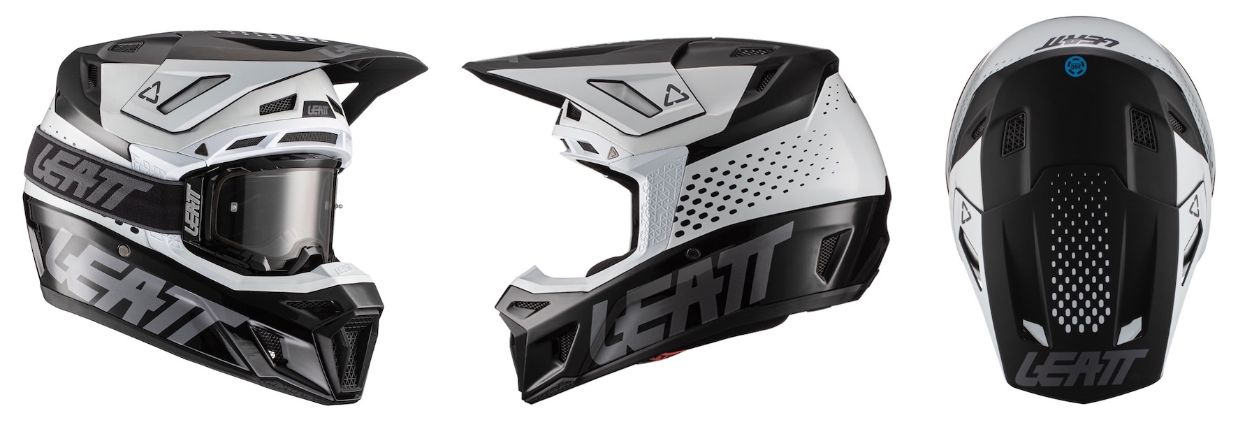 The 2021 Leatt 8.5 Composite Helmet in Black White