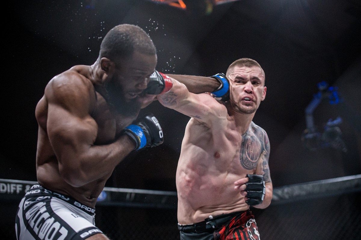 British Boloyoang and Smit Steyn face off in a MMA fight at EFC 88
