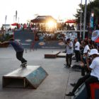 Ethan Cairns competing at the Street Lines Skate Tournament