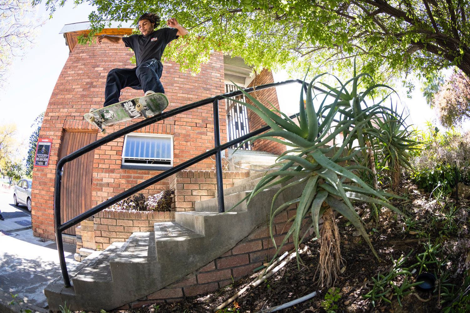 Ethan Cairns skating the rail in Paarl