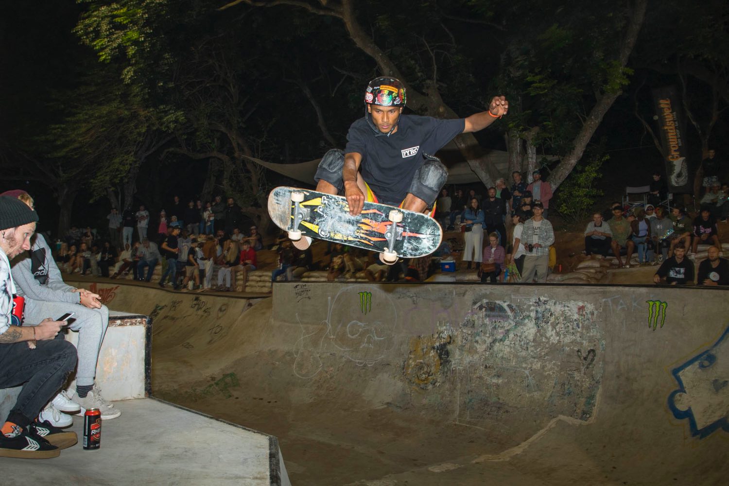 Josh Beukes competing in the Ballito Pro Skate Jam