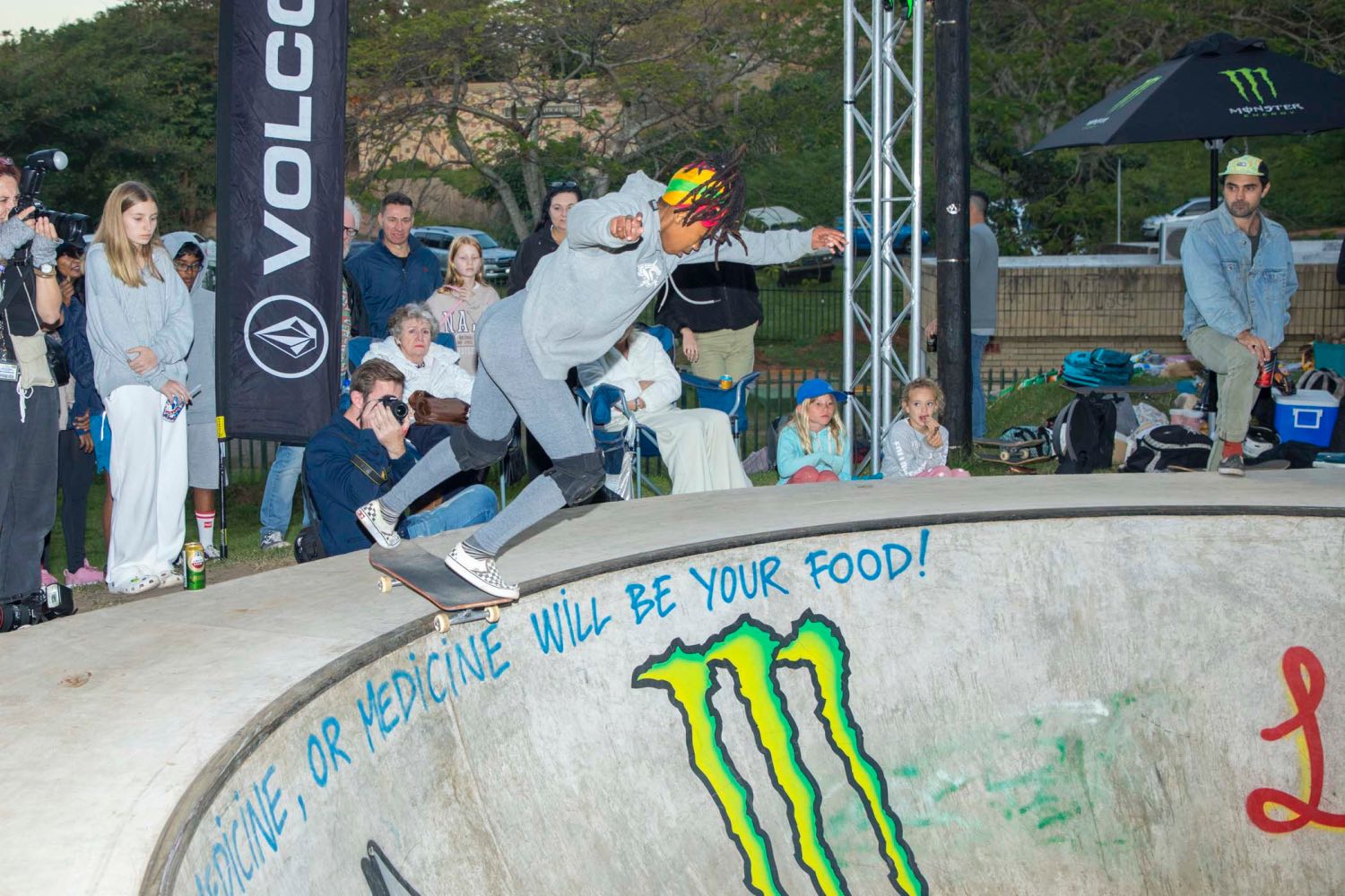 Molly Asiphe competing in the Ballito Pro Skate Jam