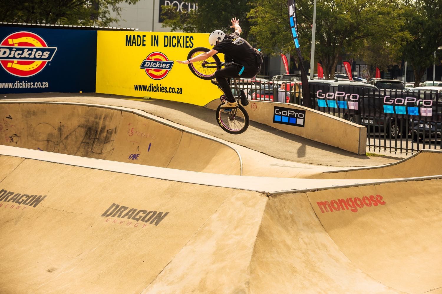 Duan Stapelberg competing in the 2023 Park Lines BMX Tournament