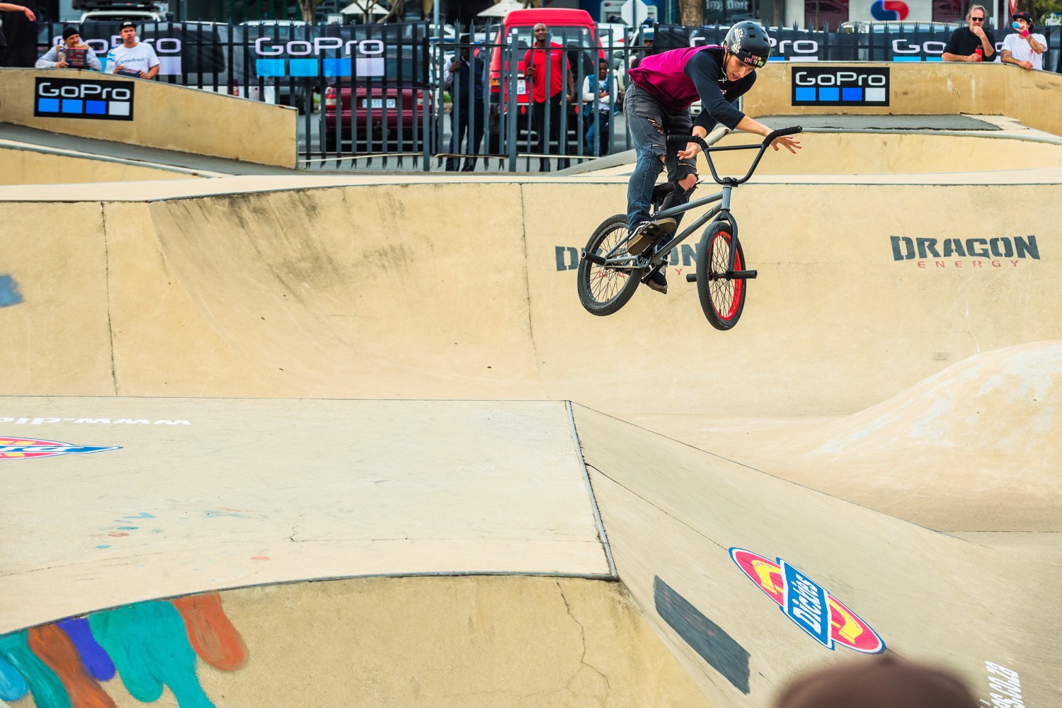 Matthew Roets competing in the 2023 Park Lines BMX Tournament
