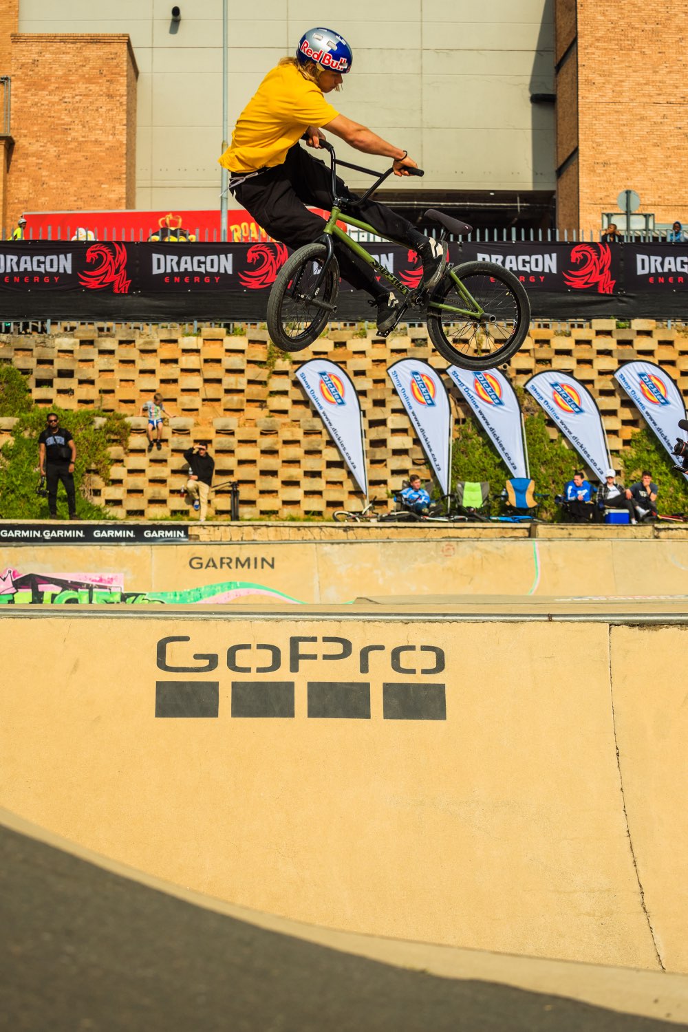 Murray Loubser competing in the 2023 Park Lines BMX Tournament