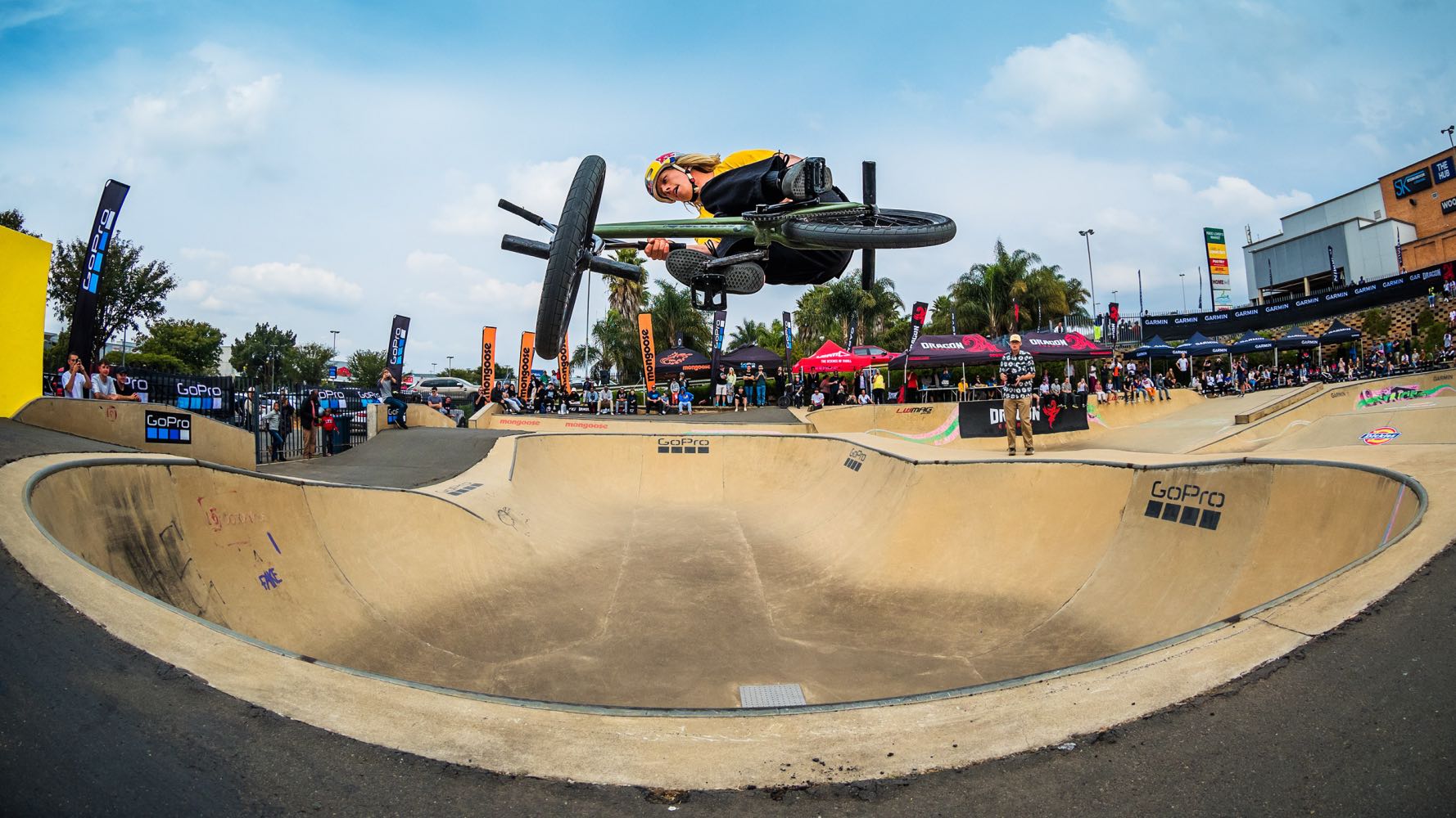 Murray Loubser competing in the 2023 Park Lines BMX Tournament