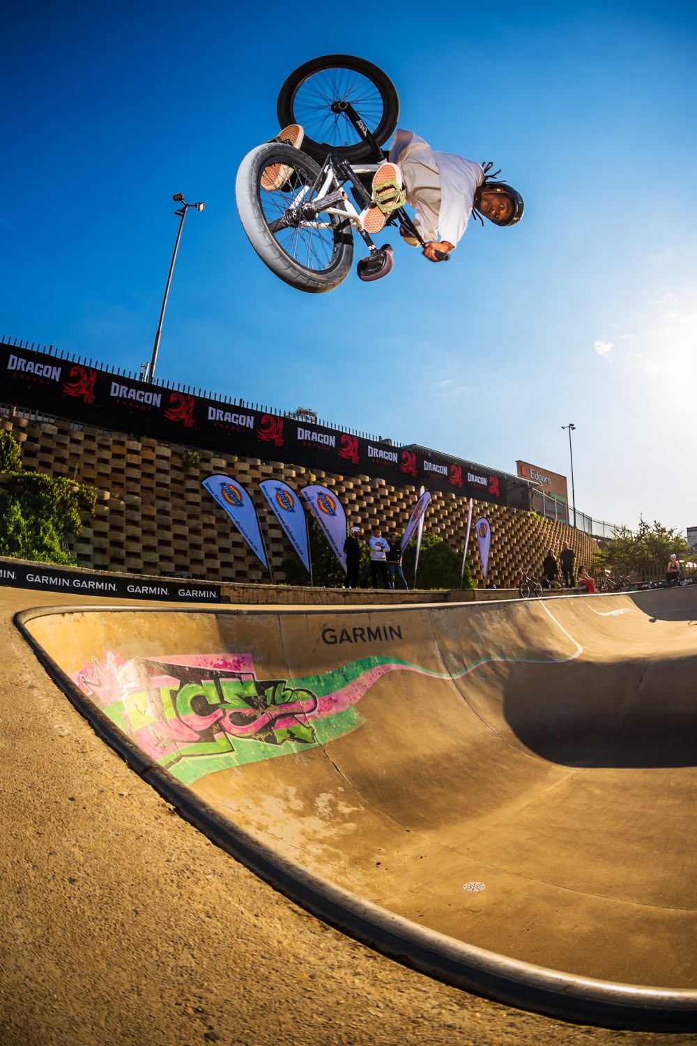 Nkosinathi Nkosi competing in the 2023 Park Lines BMX Tournament