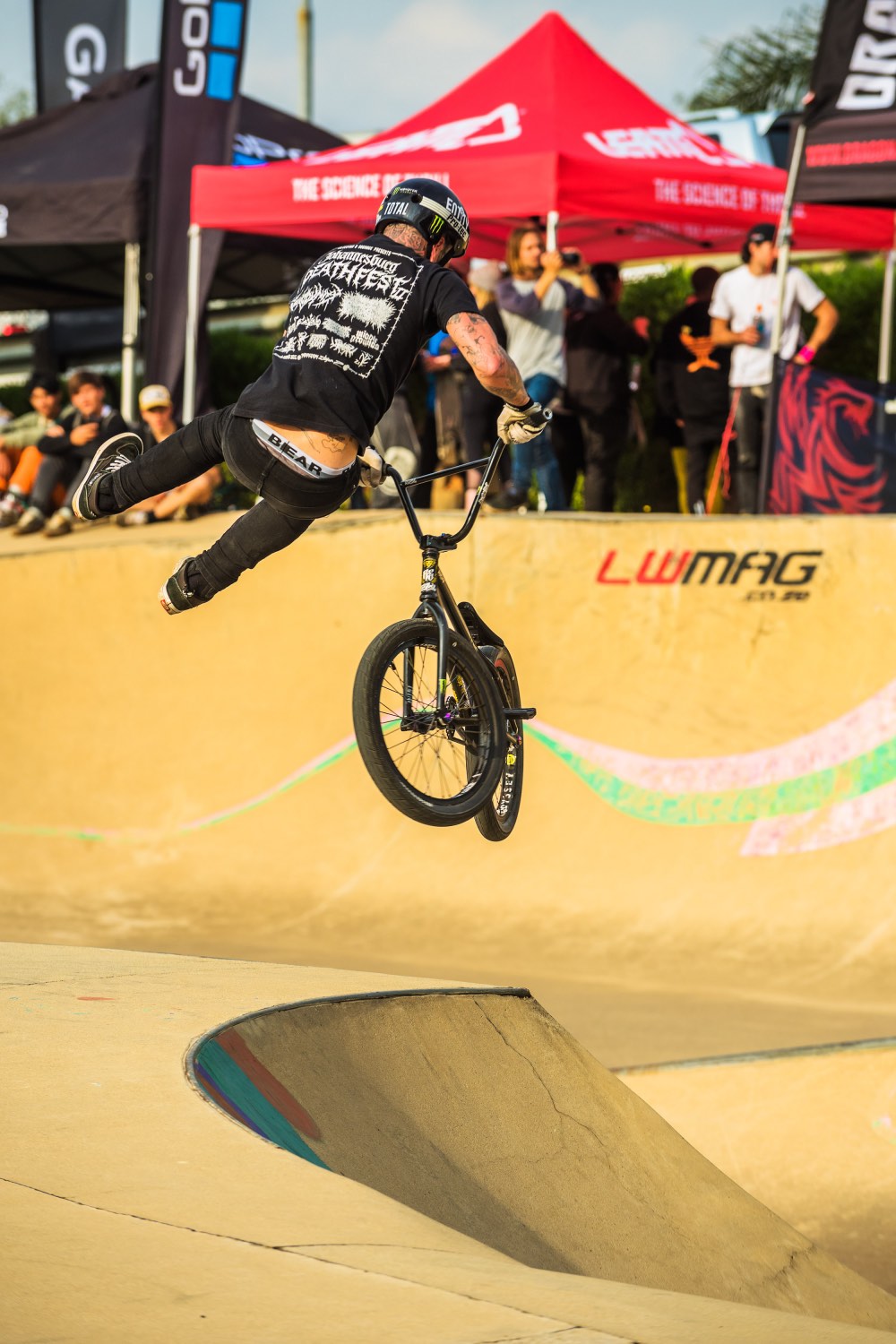 Steven Hodgson competing in the 2023 Park Lines BMX Tournament