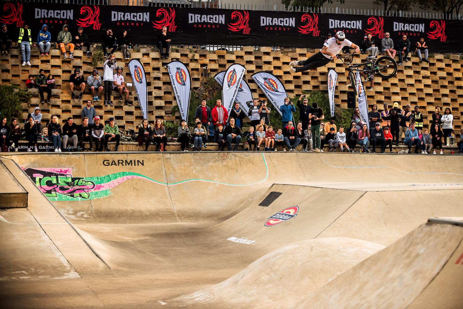 Vincent Leygonie competing in the 2023 Park Lines BMX Tournament