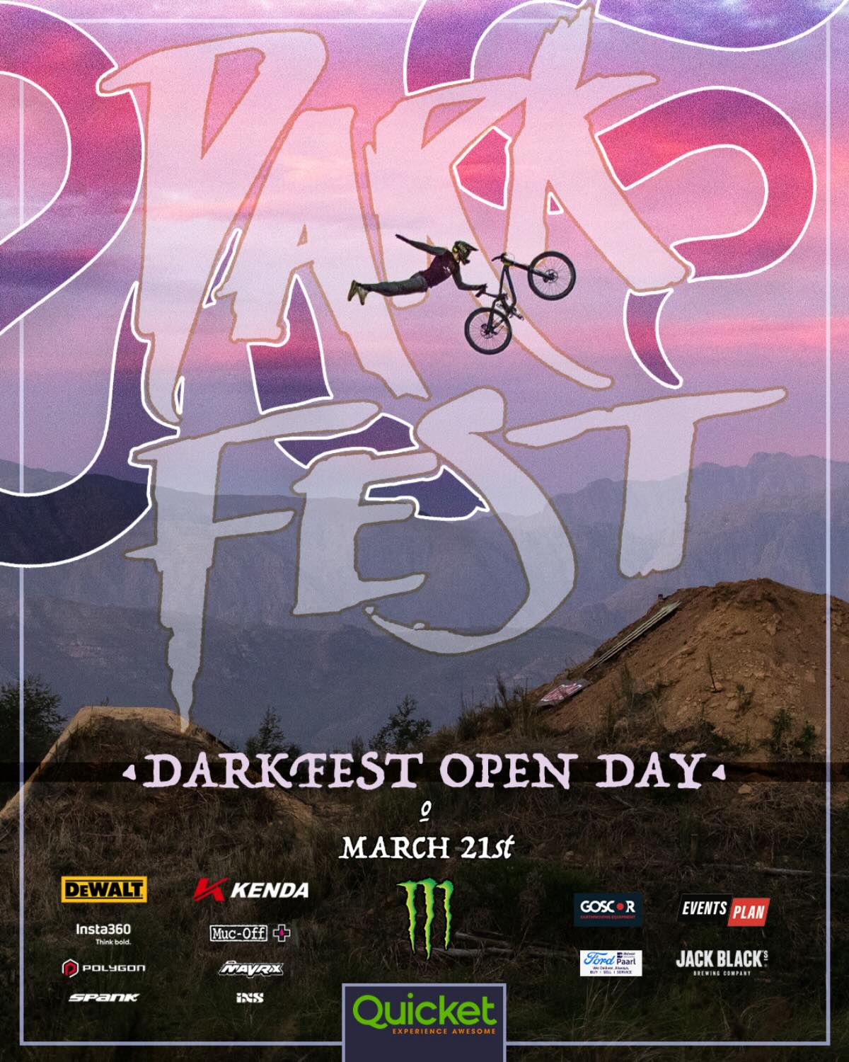 Darkfest is officially back! In 2026 Darkfest is celebrating a decade of dirt, danger, and world-first hucks. A limited batch of tickets will be up for grabs to hang out on Saturday 21 March at The Hellsend Dirt Compound at Vuurberg farm near Stellenbosch.