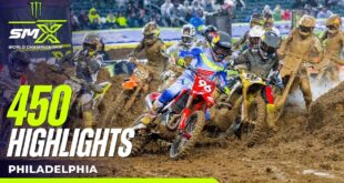 WATCH the 250 and 450 Main Event highlights from Round 15 of the 2026 Monster Energy Supercross season from Philadelphia.