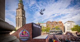 Red Bull District Ride 2026 brought the world’s best Slopestyle Mountain Bikers to Groningen, Netherlands for a Diamond-level final that featured the event’s first official women’s competition and a custom-built urban course.